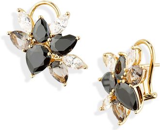 Judith Leiber Large Cubic Zirconia Cluster Earrings in Gold Black Clr Ombre at Nordstrom