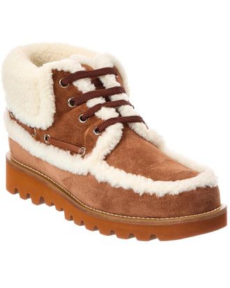 Valentino Palm Avenue Suede & Shearling Bootie