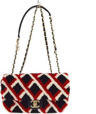 Chanel Emoticon Cc Flap Shearling With Quilted Lambskin Multicolour Leather Handbag (Pre-Owned)