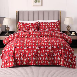 Elegant Comfort 4-Piece Holiday Flannel Sheet Set - 100% Turkish Cotton