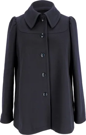 A.P.C. A. P.C. Marianne Coat in Navy Blue Wool