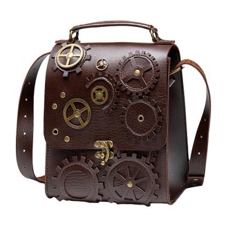 Generic Leather Bag - PU Leather Adjustable Sling Bag, Portable Shoulder with Two Compartments, Convenient Storage for Tablet Wallet Keys Power Bank | for Tra