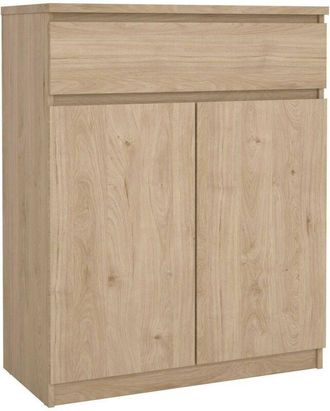Dmora Credenza Genziana, Buffet da soggiorno, Madia da salotto, Dispensa da cucina, 80x40 h100 cm, Rovere - Dmora