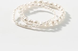Simons Womens Baroque pearl bracelets Set of 2