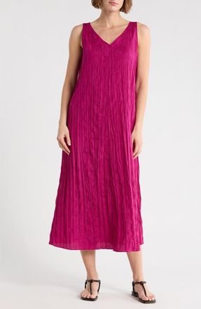 Eileen Fisher Pleated Silk Midi Dress in Sangria at Nordstrom Rack, Size X-Small