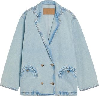 Blaz&eacute; Milano Cory Double-breasted Denim Jacket - Light Blue - 2 (UK10 / S)