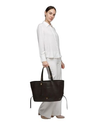 Pinko Womens Tote Black Cow Leather Tote-bags