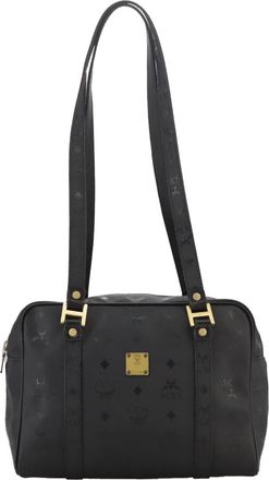 MCM Visetos Black Canvas Shoulder Bag (Pre-Owned)