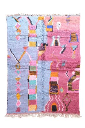 AFK Living Alfombra marroqu&iacute; abstracta de lana multicolor 202 x 290 cm