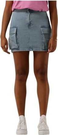Refined Department Lichtblauwe Rok Jisel - Dames - Spijkerrokken - Blauw - XS - Rokken