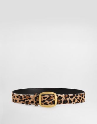 Dolce & Gabbana Calf Belt With Leo Print - Woman Print 100