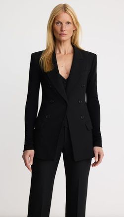 Smythe Not A DB Blazer With Jersey Sleeve in Black Pique at Nordstrom, Size 2