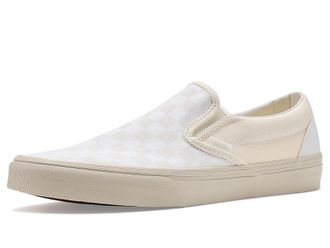 Vans Classic Slip-On Shoes Checkerboard Blanc De Blanc : Mens 10 - Womens 11.5 Medium, Leather