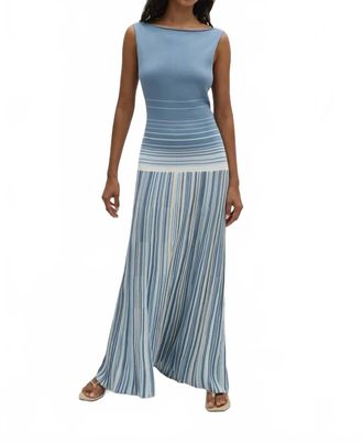 Faithfull The Brand Xyla Maxi Dress In Accordion Stripe Mineral Blue
