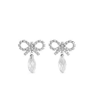 Self Portrait Bow Crystal-embellishment Earrings