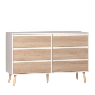 Klast C&oacute;moda doble efecto madera blanco-natural 120 cm x 76 cm
