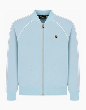 Fila Mens Fila Gold Fella Velour Track Top Jacket Sterling Blue/Coconut Milk - Size: 40/Regular