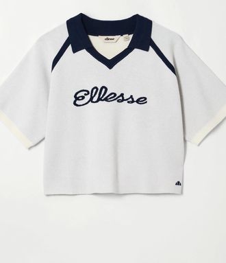 Ellesse Womens Brunelli Knitted Polo - Off White - Cream - Size: 10