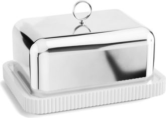 Georg Jensen Bernadotte Butter Dish in Stainless Steel at Nordstrom
