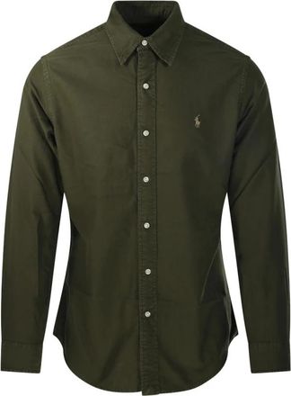 Ralph Lauren Garment-Dyed Oxford Shirt - Heren - Casual Overhemden - Groen - L - Katoen - Overhemden