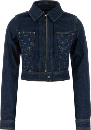 Marine Serre Denim Trucker Zipped Jacket - Dames - Spijkerjassen - Blauw - M - Denim - Jassen