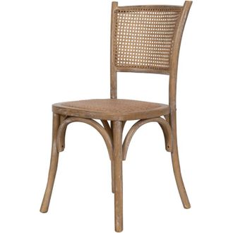 Biscottini International Biscottini - Kitchen chair 46x90x43 cm Wooden and rattan chair Rustic dining room chair Modern restaurant chairs Vintage Thonet chair