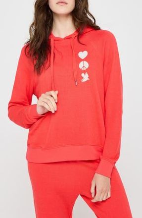 Spiritual Gangster Love Heart Harper Crop Hoodie in Poppy at Nordstrom Rack, Size X-Large