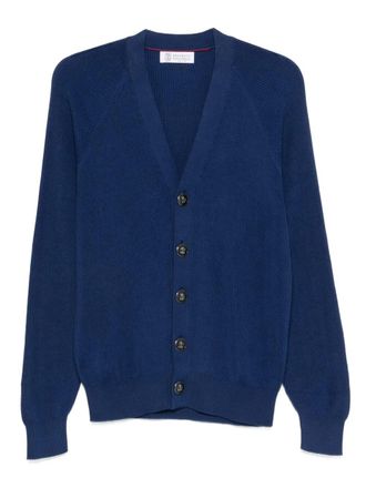 Brunello Cucinelli English Rib Knit Cardigan