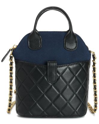 Tiffany & Fred Mini Quilted Suede & Leather Tote