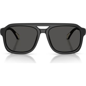 Moncler 56mm Vantos Pillow Sunglasses in Matte Black /Solid Dark Grey at Nordstrom