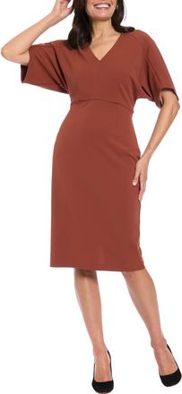 London Times Dolman Short Sleeve Sheath Dress in Sequoia at Nordstrom Rack, Size 10