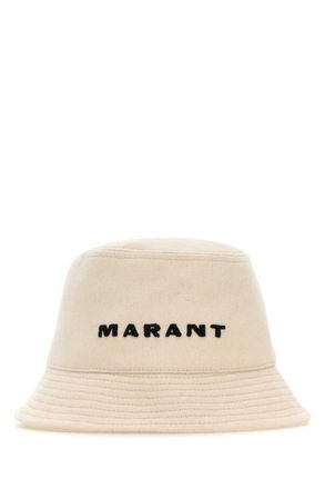 Isabel Marant White Haley Logo Bucket Hat