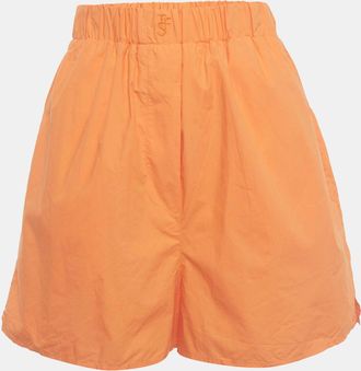 Frankie Shop Orange Cotton Poplin Lui Boxer Shorts