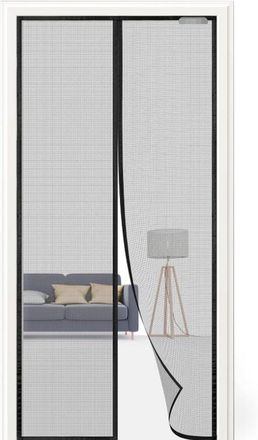 OEM Mosquitera Magn&eacute;tica De 90 X 210 Cm, No Requiere Taladrar - Negra