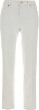 7 For All Mankind White Stretch Denim Calie Jeans
