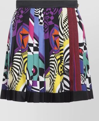 Versace silk printed pleated mini skirt