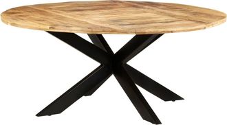vidaXL Mesa De Comedor Madera De Mango Rugosa Redonda 175x75 Cm Vidaxl