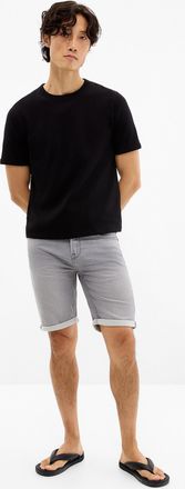 Only & Sons Mens Knit-like underside ash-grey denim Bermuda Shorts