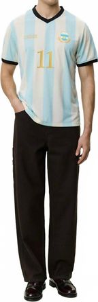 Les Deux Argentina Short Sleeve Football Jersey In Bachelor Button Blue