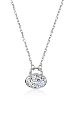 Lafonn Oval Lock Necklace in Silver at Nordstrom, Size 20