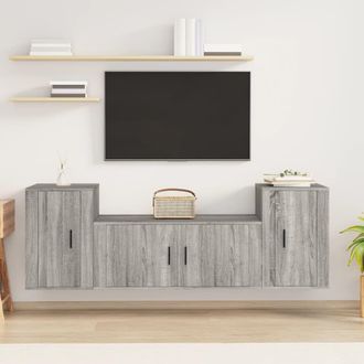 Berkfield Home 3 Piece TV Cabinet Set Grey Sonoma Engineered Wood