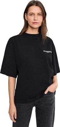 AllSaints Halis Amelie T-Shirts Womens Clothing Black : LG (US 10-12), Cotton