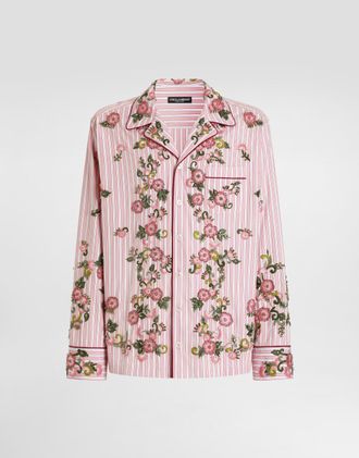 Dolce & Gabbana Cotton And Silk Vanity Shirt With Embroidery - Man Shirts Multi-colored 39