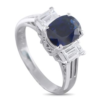 Luxury Bazaar Platinum 0.79ct Diamond and Sapphire Ring MF01-052126