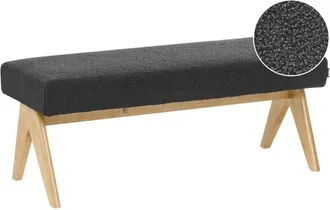Beliani Bench TAMRE Boucle Black/ Light Brown