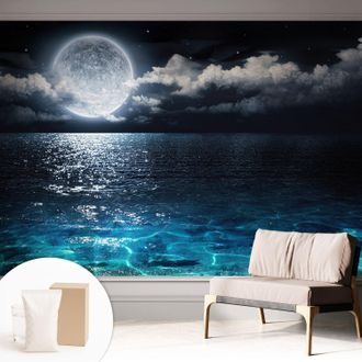 Tulup Carta Da Parati Non Tessuto - Con Colla Inclusa Per Camera Da Letto - Facile Da Applica - Motivo Decorativo Mare Notturno 312x219 Cm