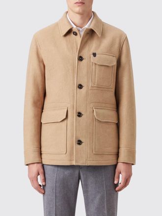 Brioni Caban monopetto in puro cashmere con tasche a toppa applicate