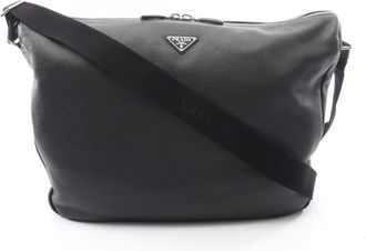 Prada Black Leather Handbag Shoulder Bag (Pre-Owned)