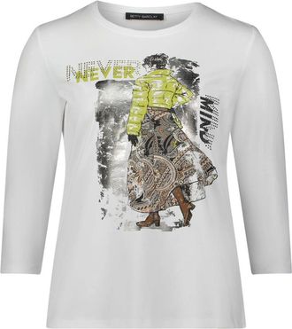 Betty Barclay Tops, Dames, Wit, 2Xl, Leer, Glittery Casual Shirt