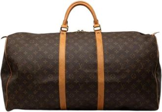 Louis Vuitton Pre-owned Keepall 60 - Dames - Vintage Weekendtas - Bruin - ONE Size - Leer - Vintage